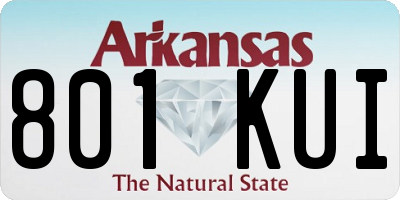 AR license plate 801KUI