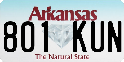 AR license plate 801KUN