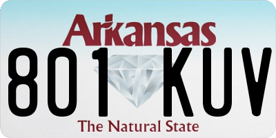 AR license plate 801KUV