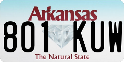 AR license plate 801KUW