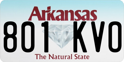 AR license plate 801KVO