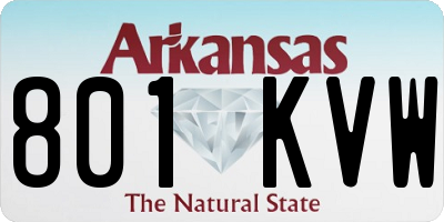 AR license plate 801KVW
