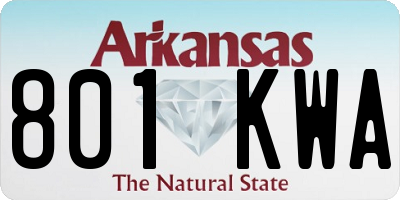 AR license plate 801KWA