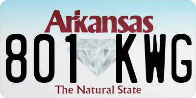 AR license plate 801KWG