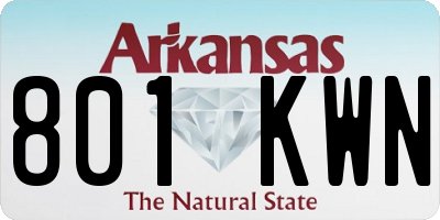 AR license plate 801KWN