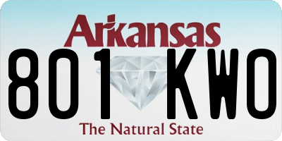 AR license plate 801KWO