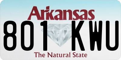 AR license plate 801KWU