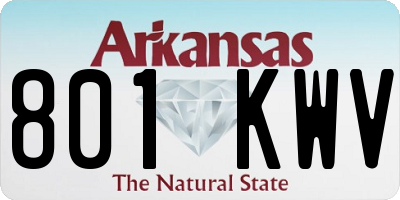 AR license plate 801KWV