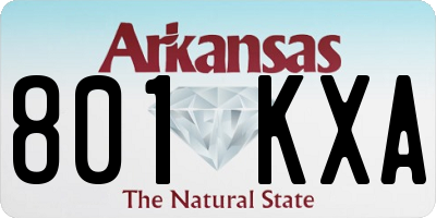 AR license plate 801KXA