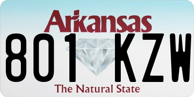 AR license plate 801KZW