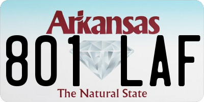AR license plate 801LAF