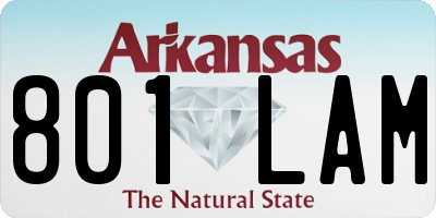 AR license plate 801LAM