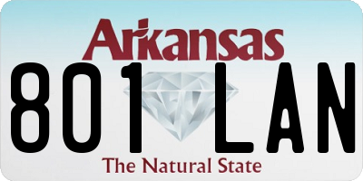 AR license plate 801LAN