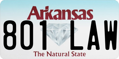 AR license plate 801LAW