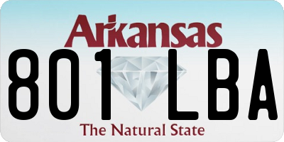 AR license plate 801LBA