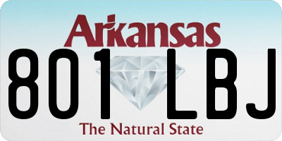 AR license plate 801LBJ