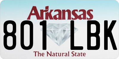 AR license plate 801LBK