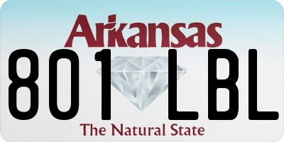 AR license plate 801LBL