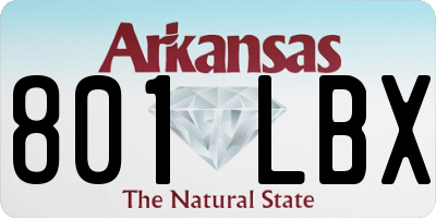 AR license plate 801LBX