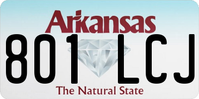 AR license plate 801LCJ