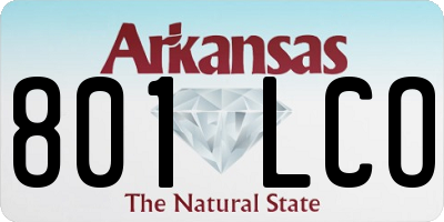 AR license plate 801LCO