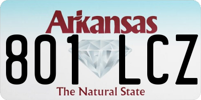 AR license plate 801LCZ