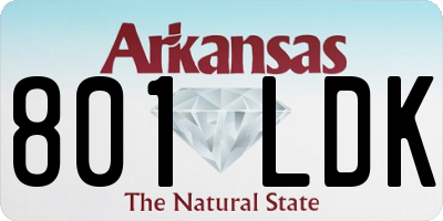 AR license plate 801LDK