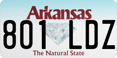 AR license plate 801LDZ