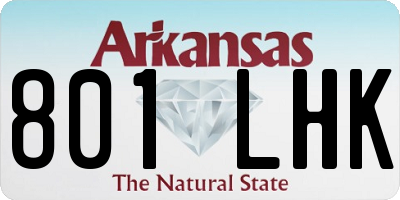 AR license plate 801LHK