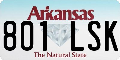 AR license plate 801LSK