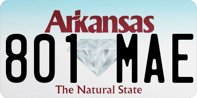 AR license plate 801MAE