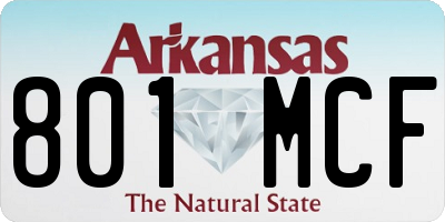 AR license plate 801MCF
