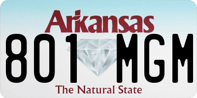AR license plate 801MGM