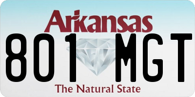 AR license plate 801MGT