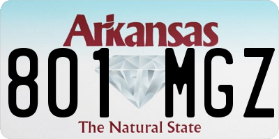 AR license plate 801MGZ