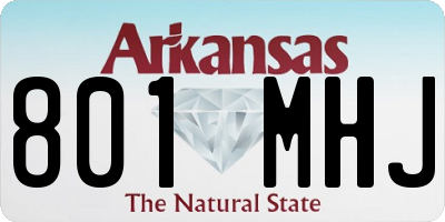 AR license plate 801MHJ
