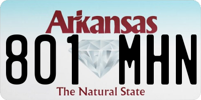 AR license plate 801MHN