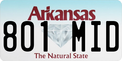 AR license plate 801MID