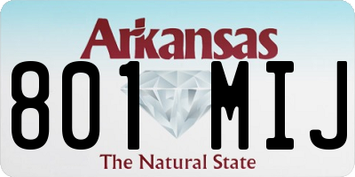 AR license plate 801MIJ