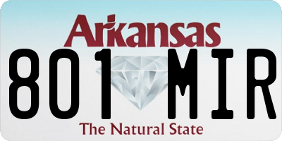 AR license plate 801MIR
