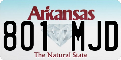 AR license plate 801MJD