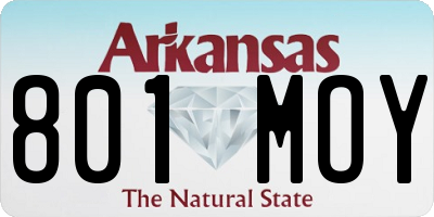 AR license plate 801MOY
