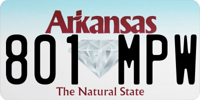 AR license plate 801MPW