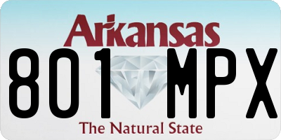 AR license plate 801MPX