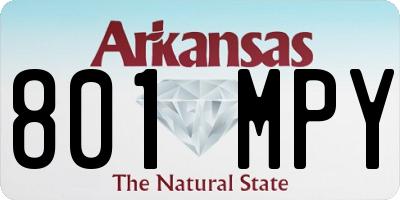 AR license plate 801MPY