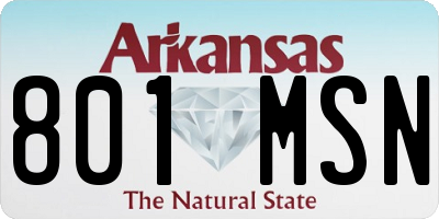AR license plate 801MSN