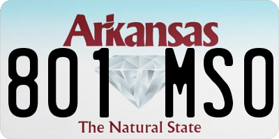 AR license plate 801MSO