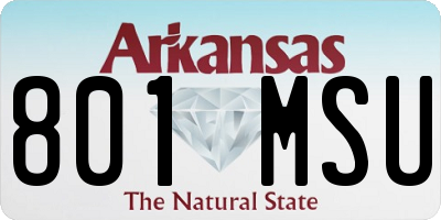 AR license plate 801MSU