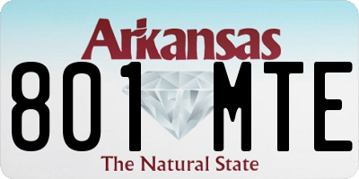 AR license plate 801MTE