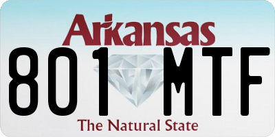 AR license plate 801MTF